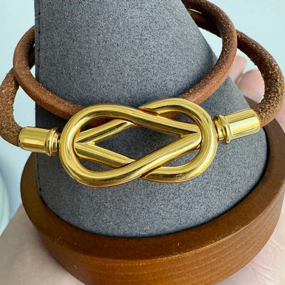 Hermes Vintage Gold Plated Atame Bracelet - Picture 15 of 16